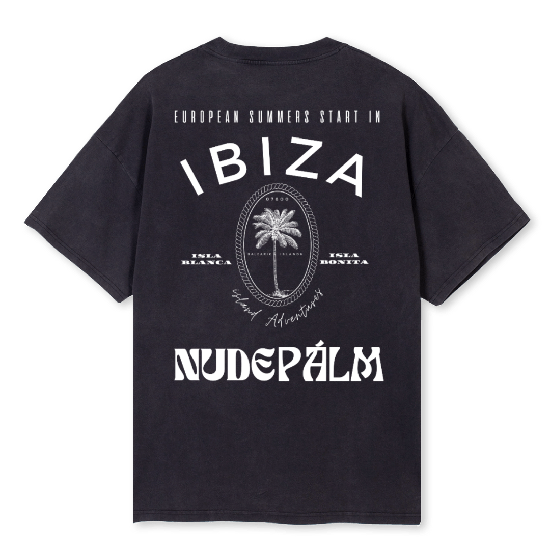 PRE-ORDER ICONIC IBIZA ISLAND T - SUN SOAKED BLACK