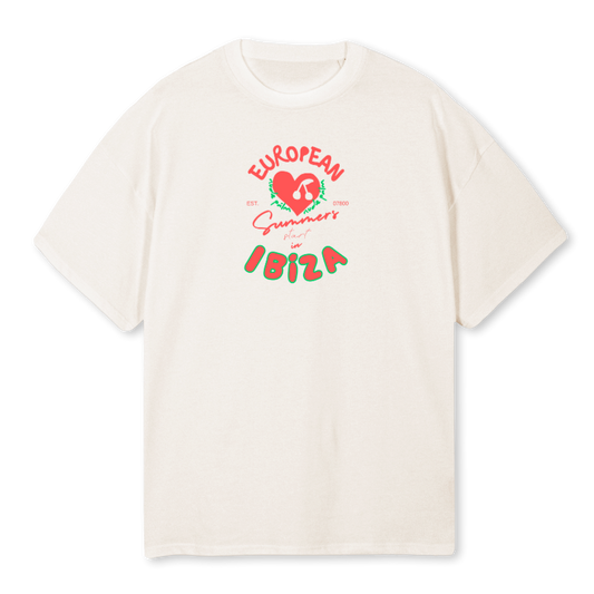 ISLA IBIZA CHERRY UNISEX T-SHIRT - VINTAGE WHITE
