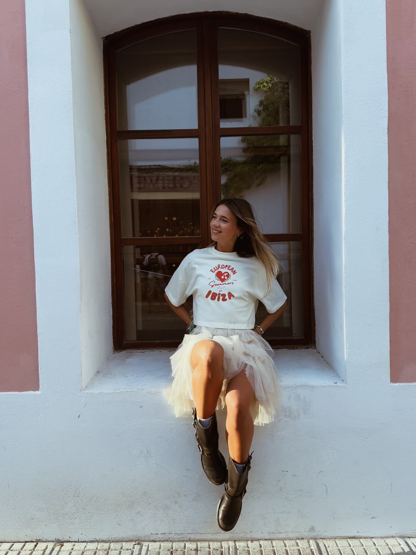 ISLA IBIZA CHERRY CROPPED T -SHIRT