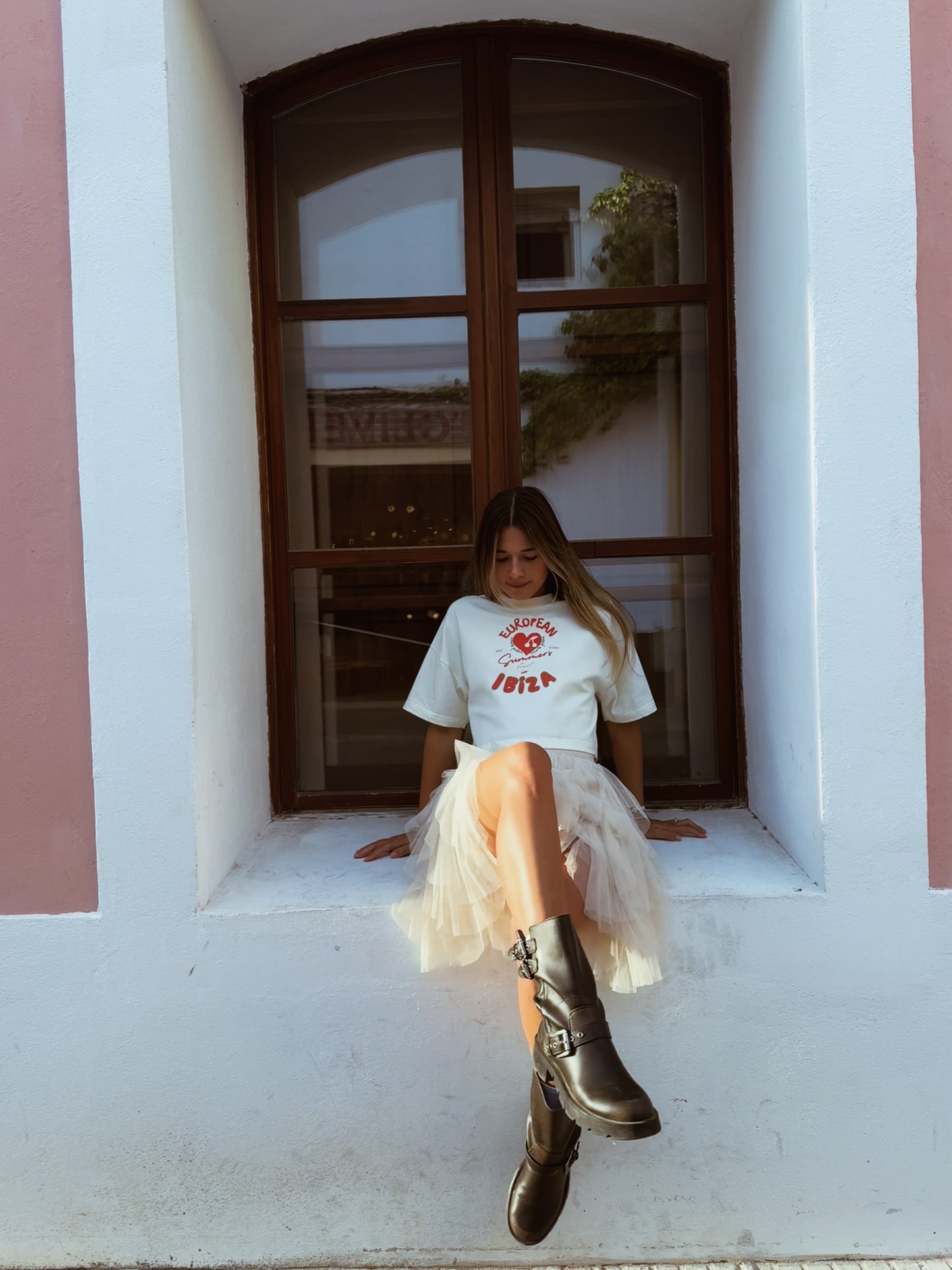 ISLA IBIZA CHERRY CROPPED T -SHIRT