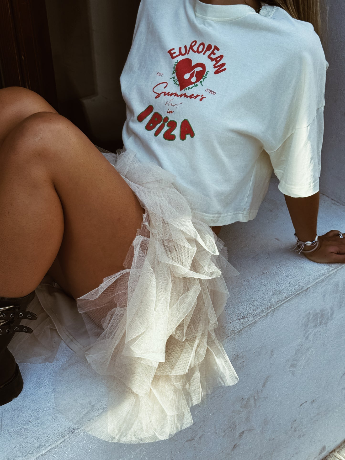 ISLA IBIZA CHERRY CROPPED T -SHIRT