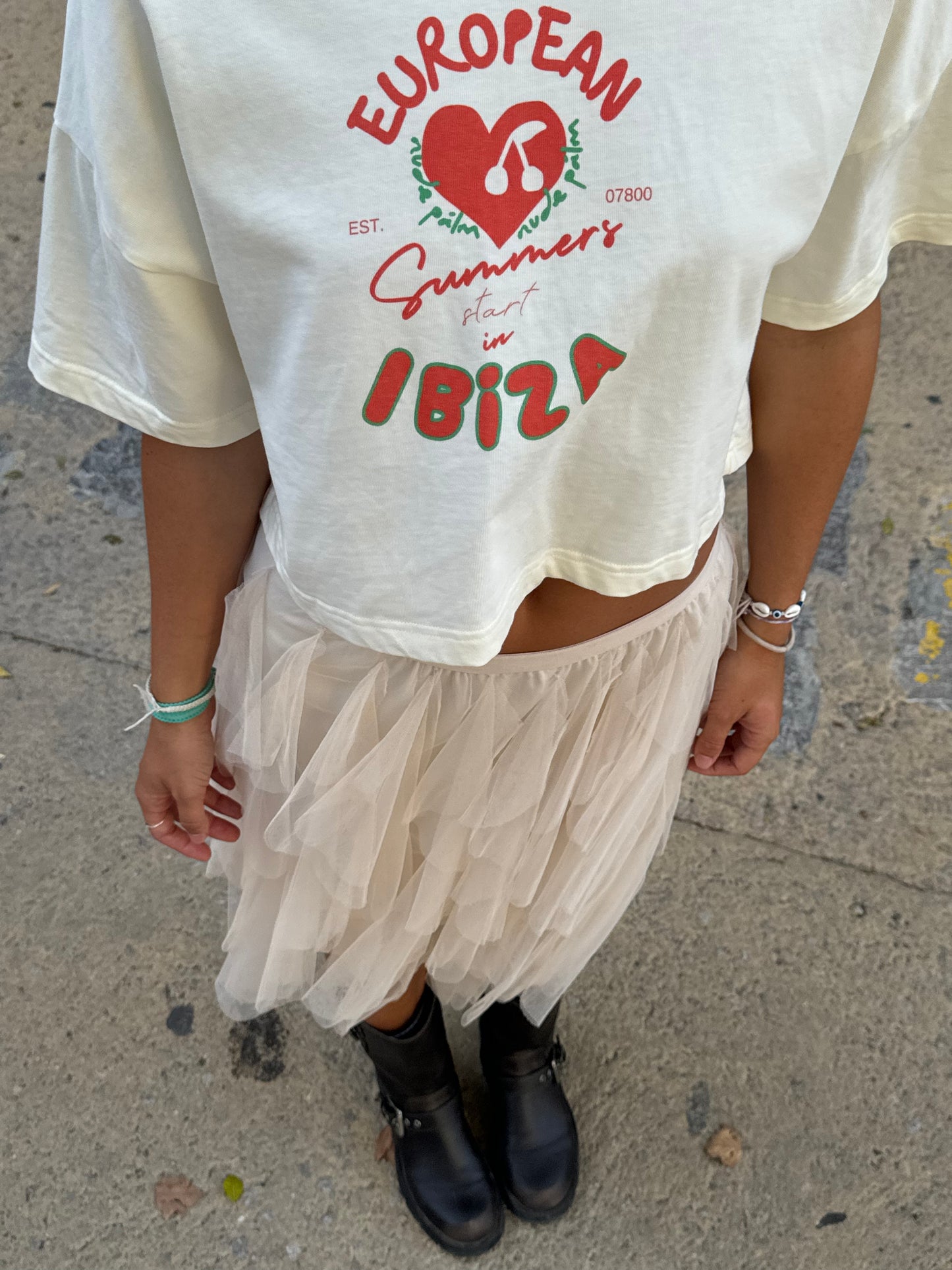 ISLA IBIZA CHERRY CROPPED T -SHIRT