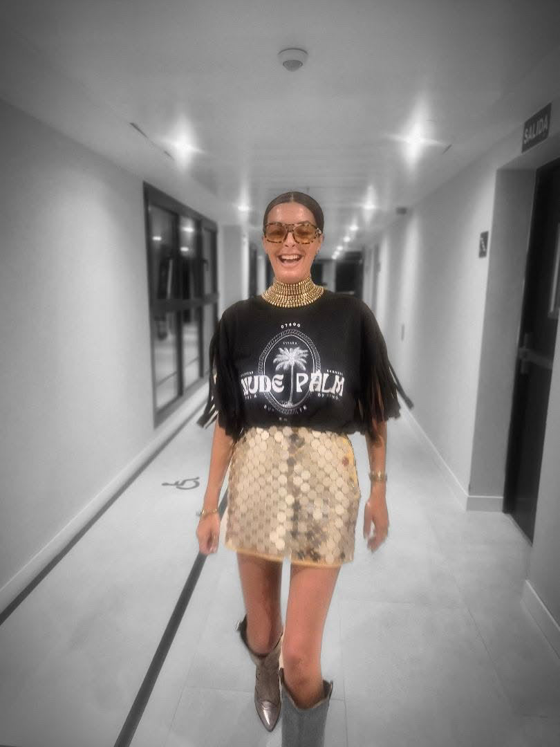 BOHÈME FRINGE SLEEVES OVERSIZED | T-SHIRT - ICONIC ISLAND SUN SOAKED BLACK