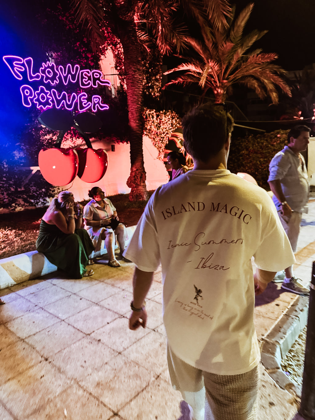 ISLAND MAGIC CHERRY CHERUB - WHITE T - SHIRT | OVERSIZED -  UNISEX