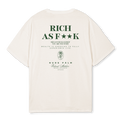 RICH AS F**K  - VINTAGE WHITE T - SHIRT | OVERSIZED -  UNISEX