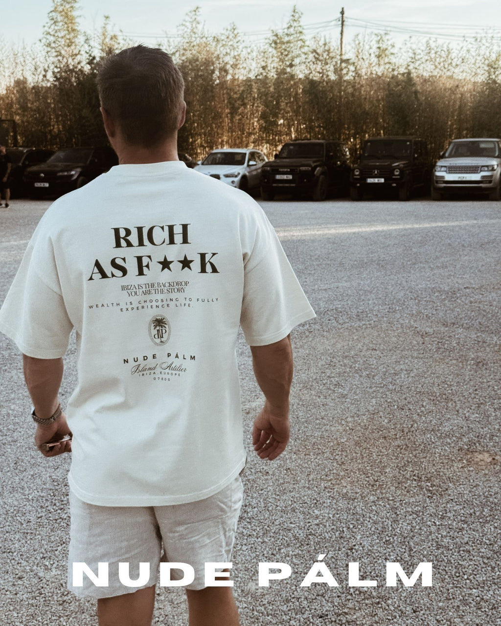 RICH AS F**K  - VINTAGE WHITE T - SHIRT | OVERSIZED -  UNISEX