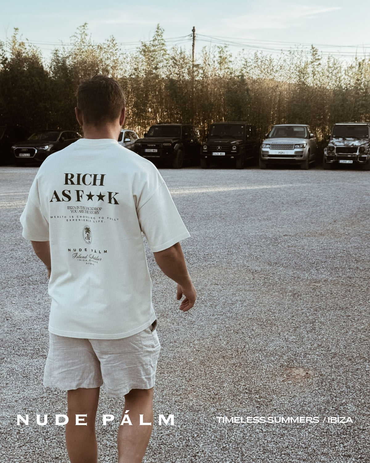 RICH AS F**K  - VINTAGE WHITE T - SHIRT | OVERSIZED -  UNISEX