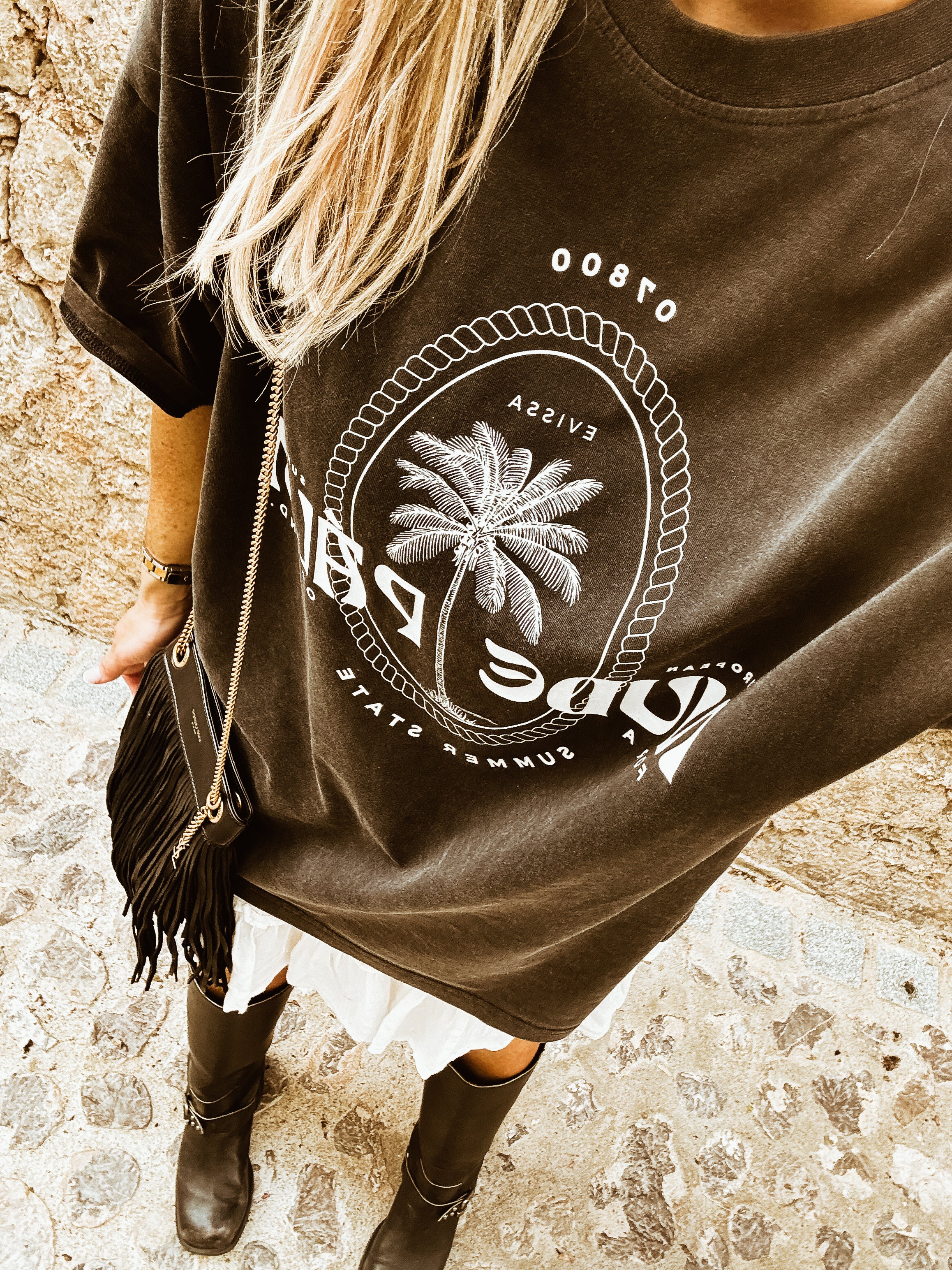 ICONIC IBIZA ISLAND T - SUN SOAKED BLACK