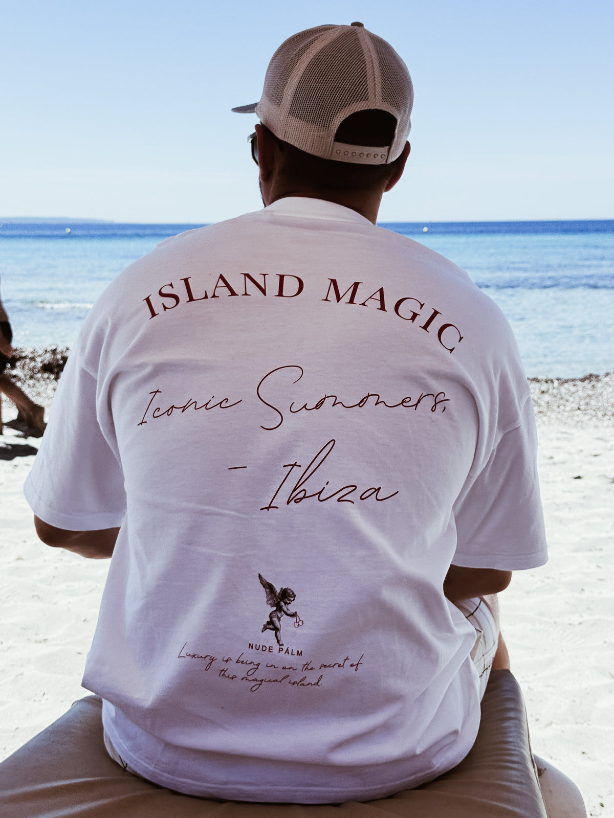 ISLAND MAGIC CHERRY CHERUB - WHITE T - SHIRT | OVERSIZED -  UNISEX
